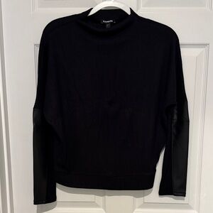 Express Black Sweater leather detail